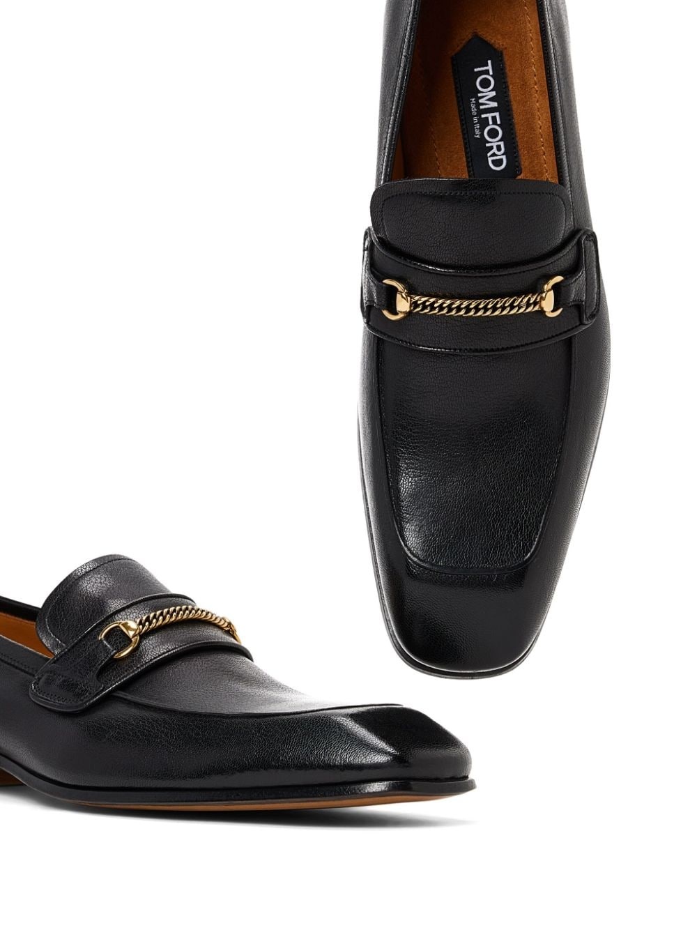 Bailey-chain leather loafers - 4