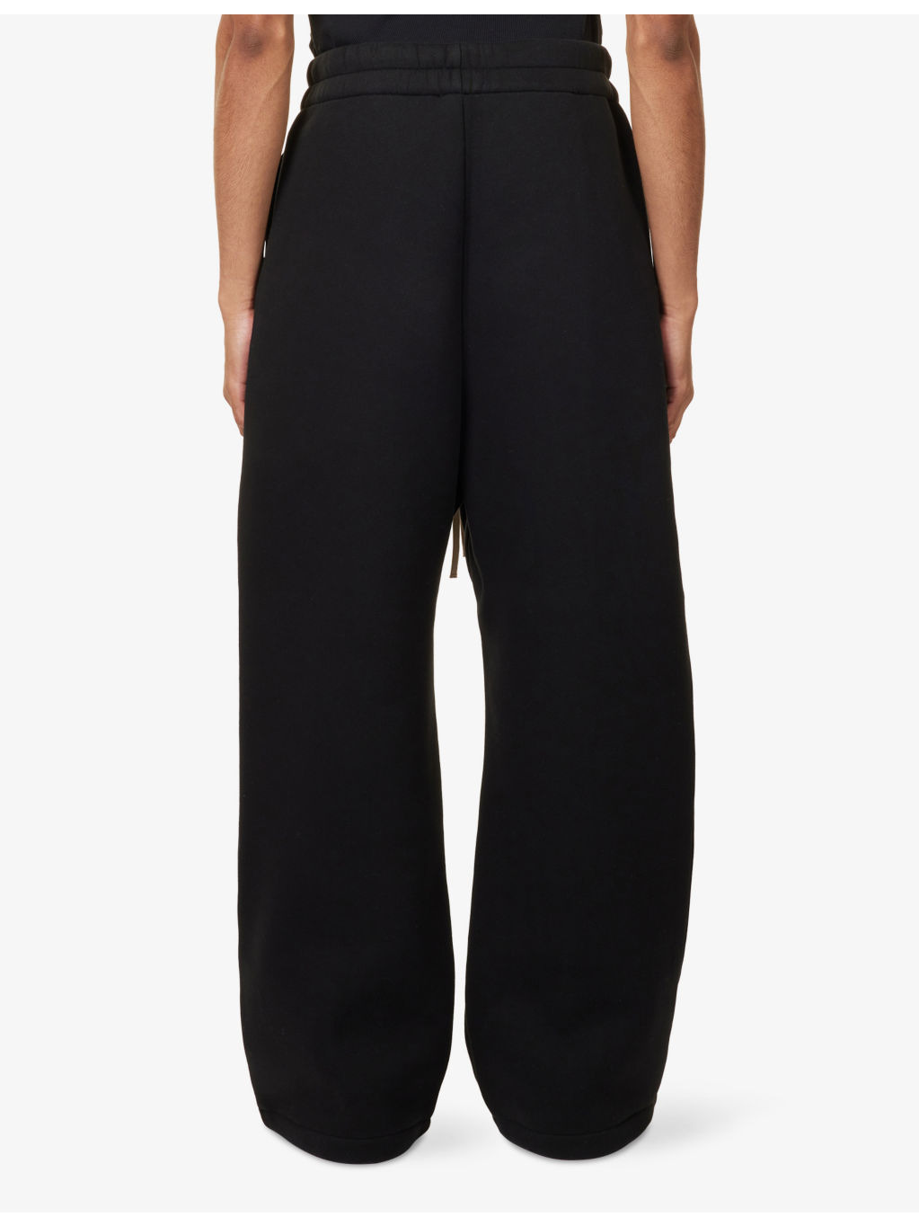 Wide Leg Drawstring Cotton-Blend Jogging Bottoms - 4