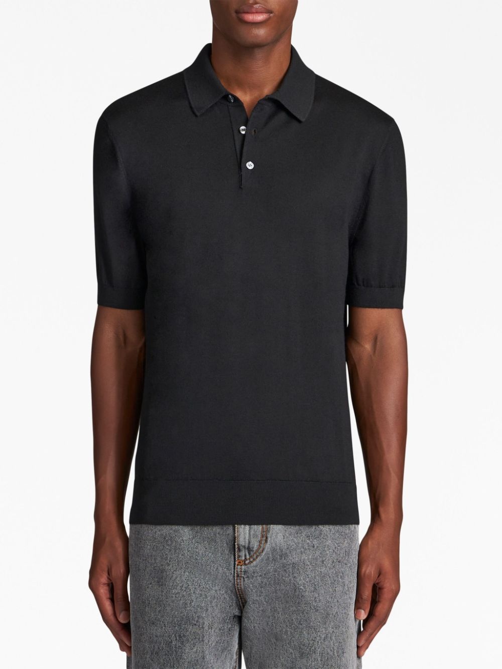 Pegaso-embroidered  knitted polo shirt - 2