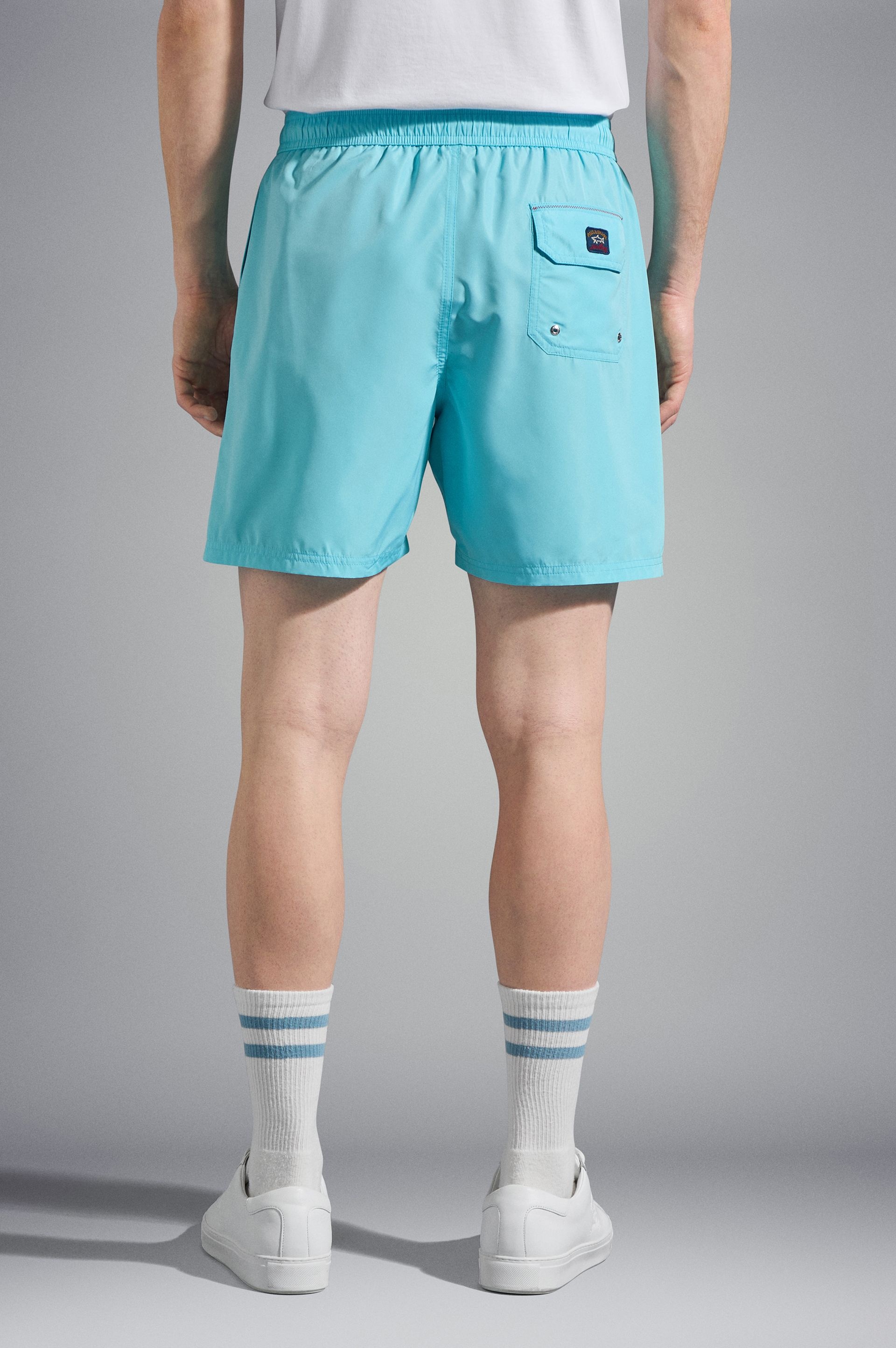 SWIM SHORTS WITH ICONIC BADGE - 4