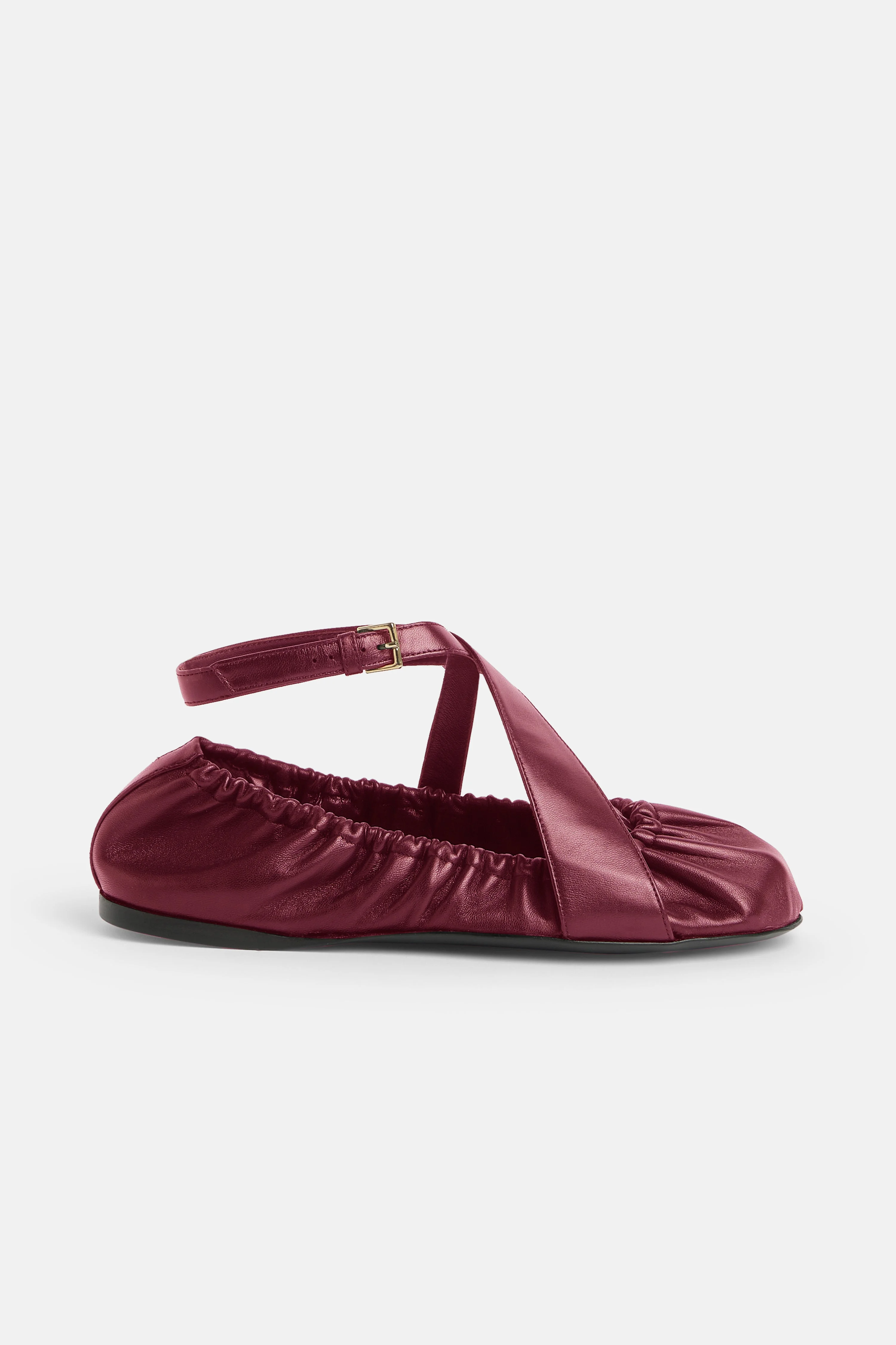 BALLERINA IN RED LEATHER WITH STRAPS - 1