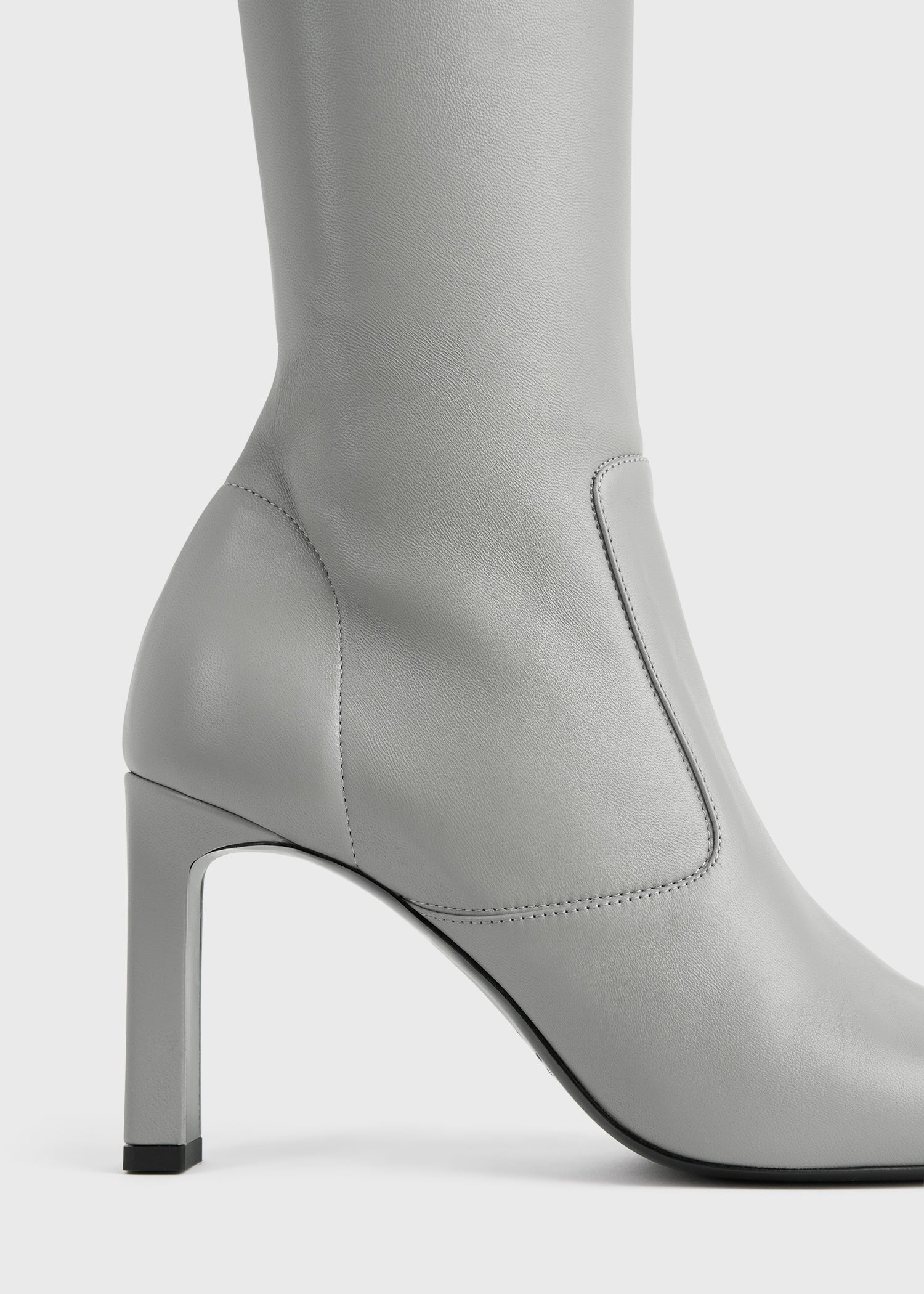 Nappa over-the-knee boots light grey - 5