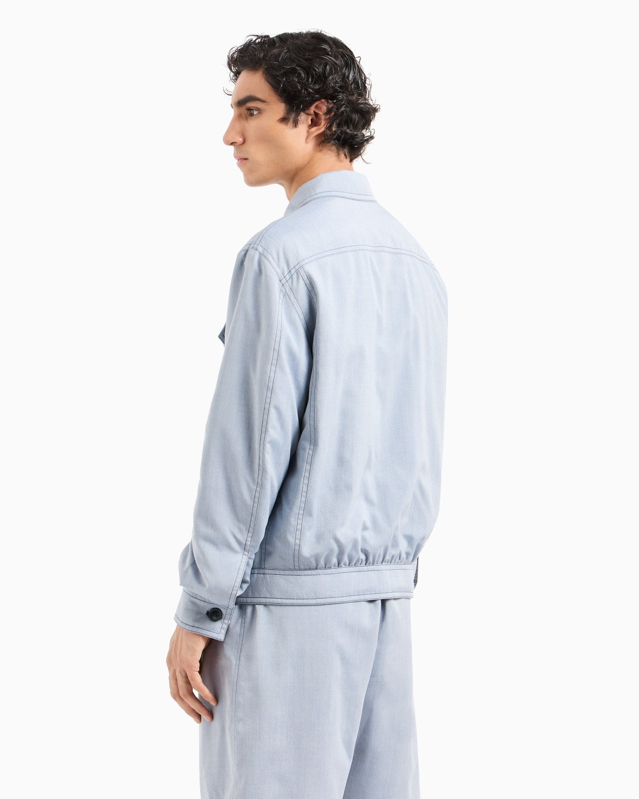 BLOUSON IN SILK CANVAS - 3