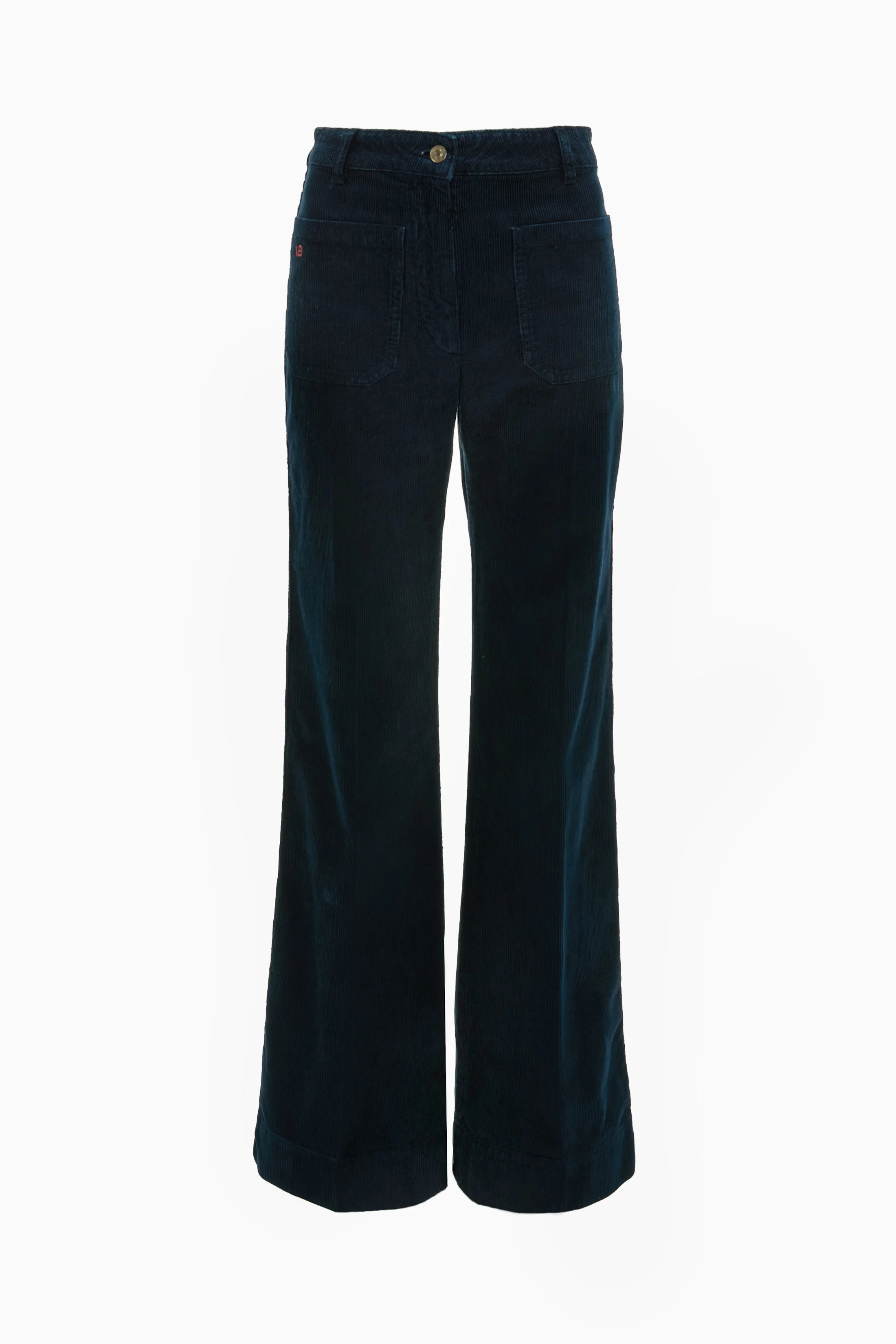 Alina High Waisted Corduroy Jean In Indigo - 1