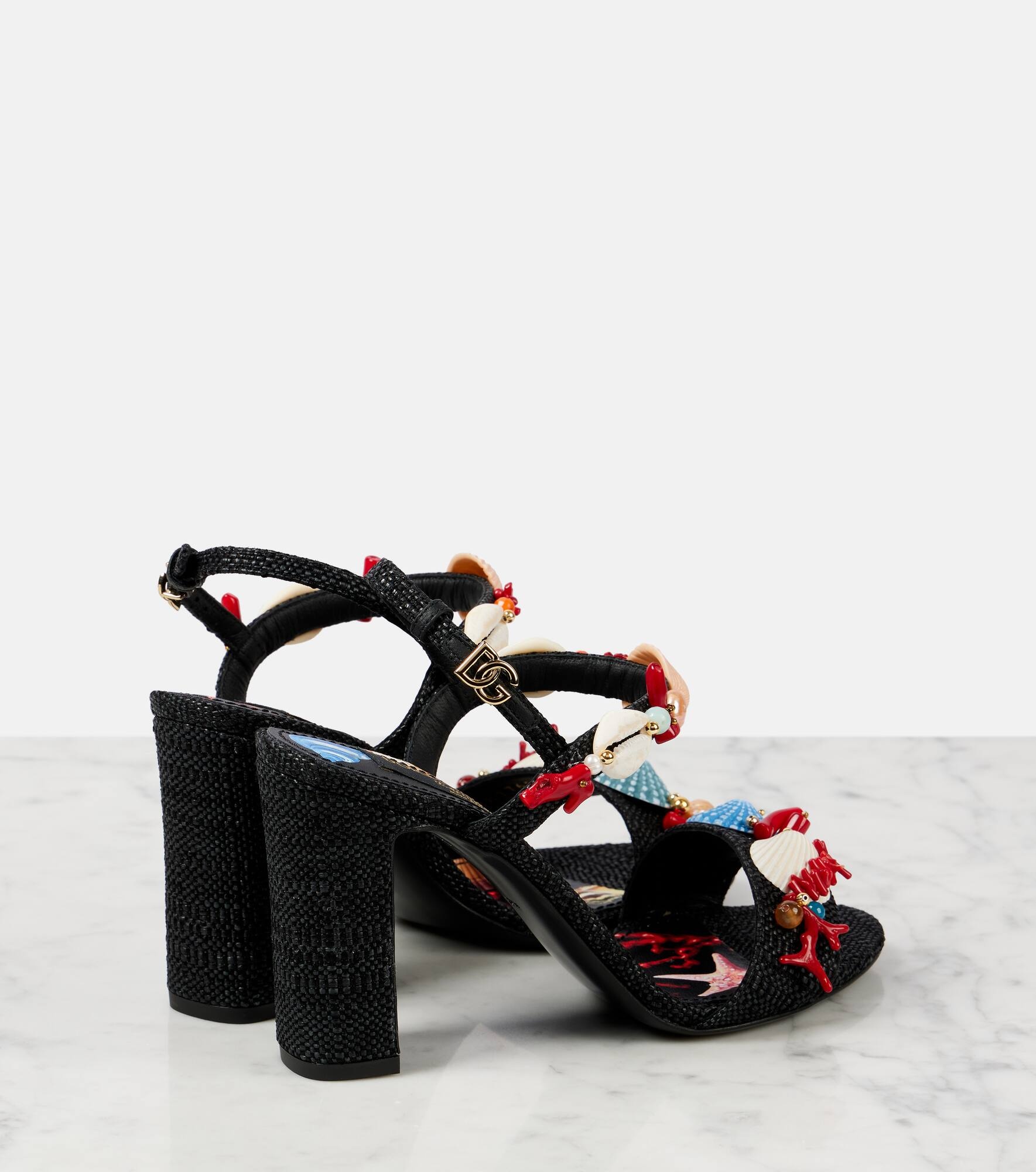 Capri Kiera Sophia embellished raffia sandals - 3