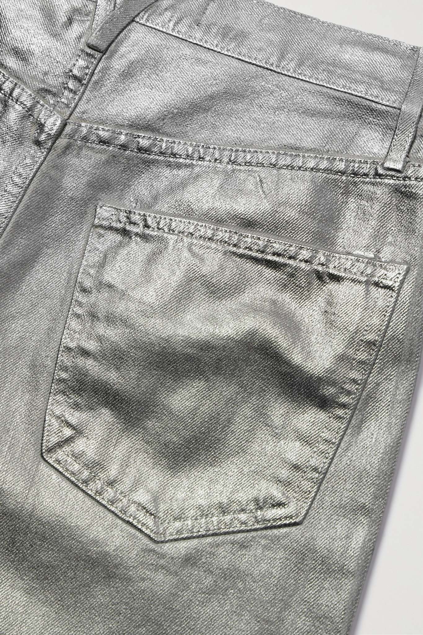 Daniela high-rise straight-leg metallic coated jeans - 6