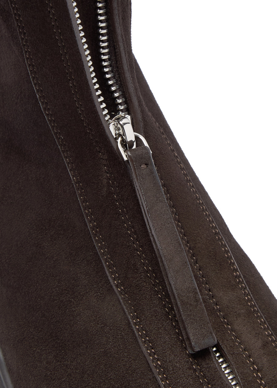 The Row Zipped 1 Suede Ankle Boots - 3