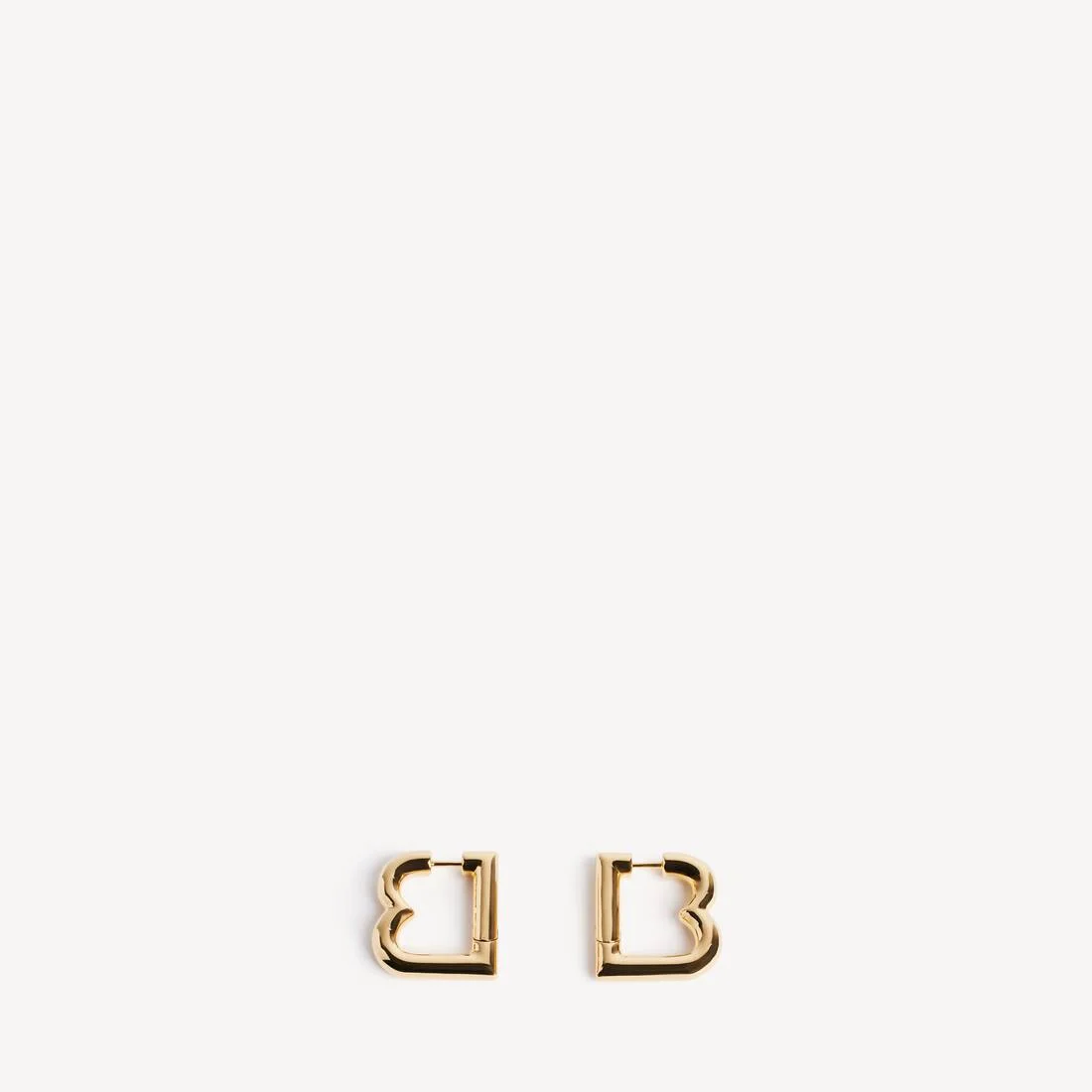 Women's B Earrings in Shiny Gold - 1