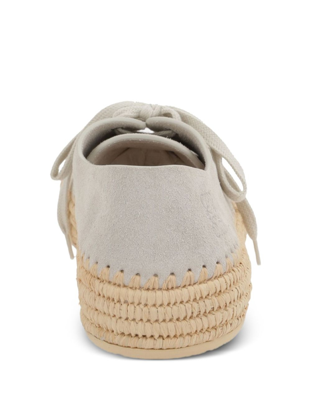 Rio petal-toe raffia-trimmed lace-up shoes - 3