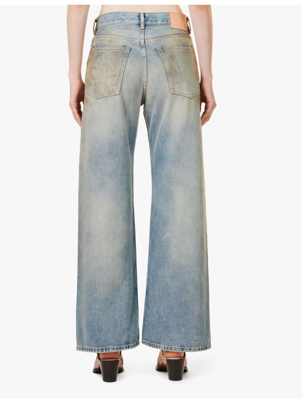 Distressed wide-leg mid-rise jeans - 4