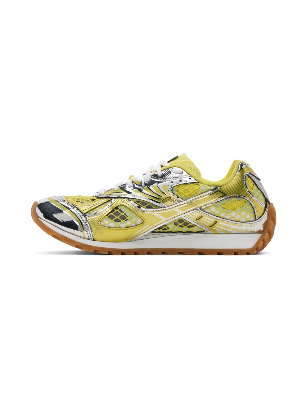 Silver & Yellow Orbit Sneakers - 3