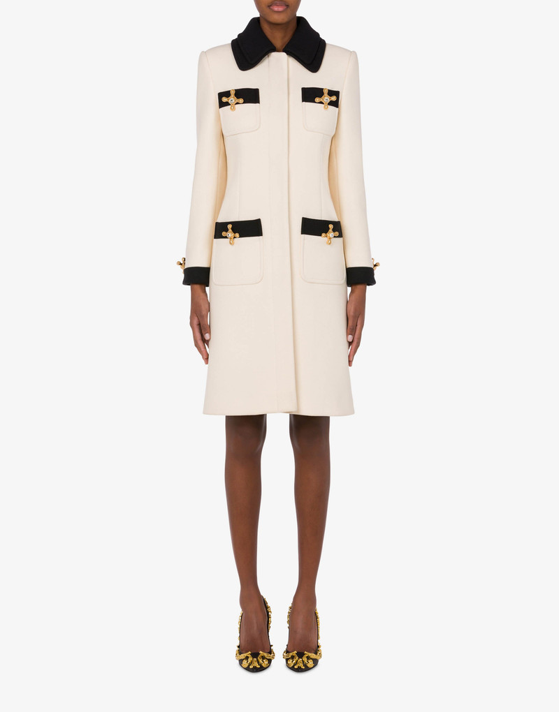 Moschino FAUCET DETAILS BAIZE COAT outlook