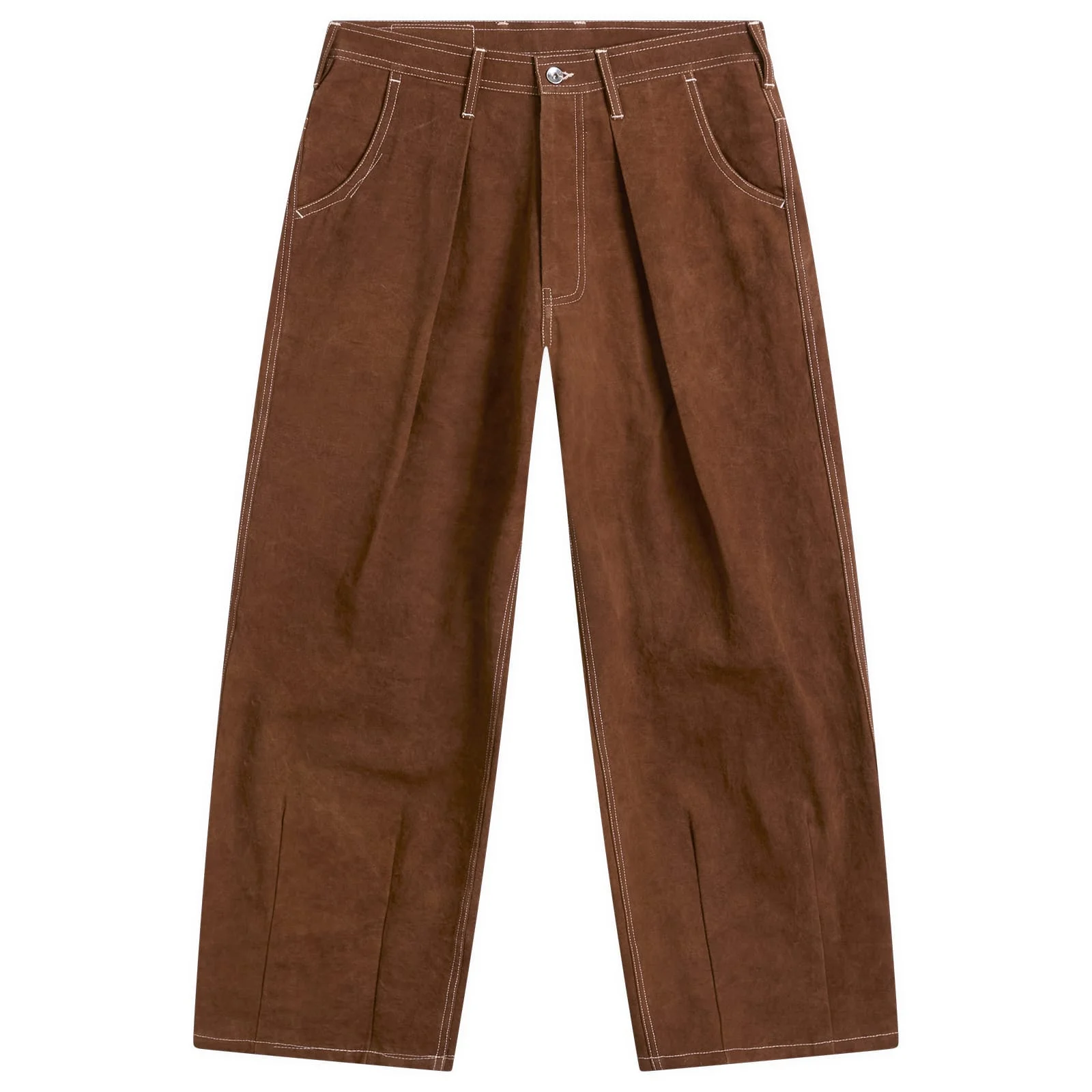 Story mfg. Canvas Brown Wonky-Wear Lush Pants - 1