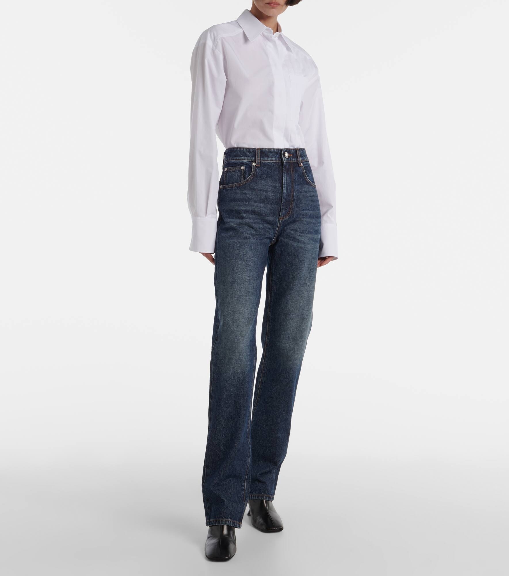 Mid-rise straight jeans - 7