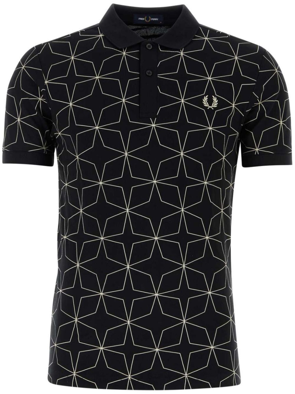 geometric-print polo shirt - 1