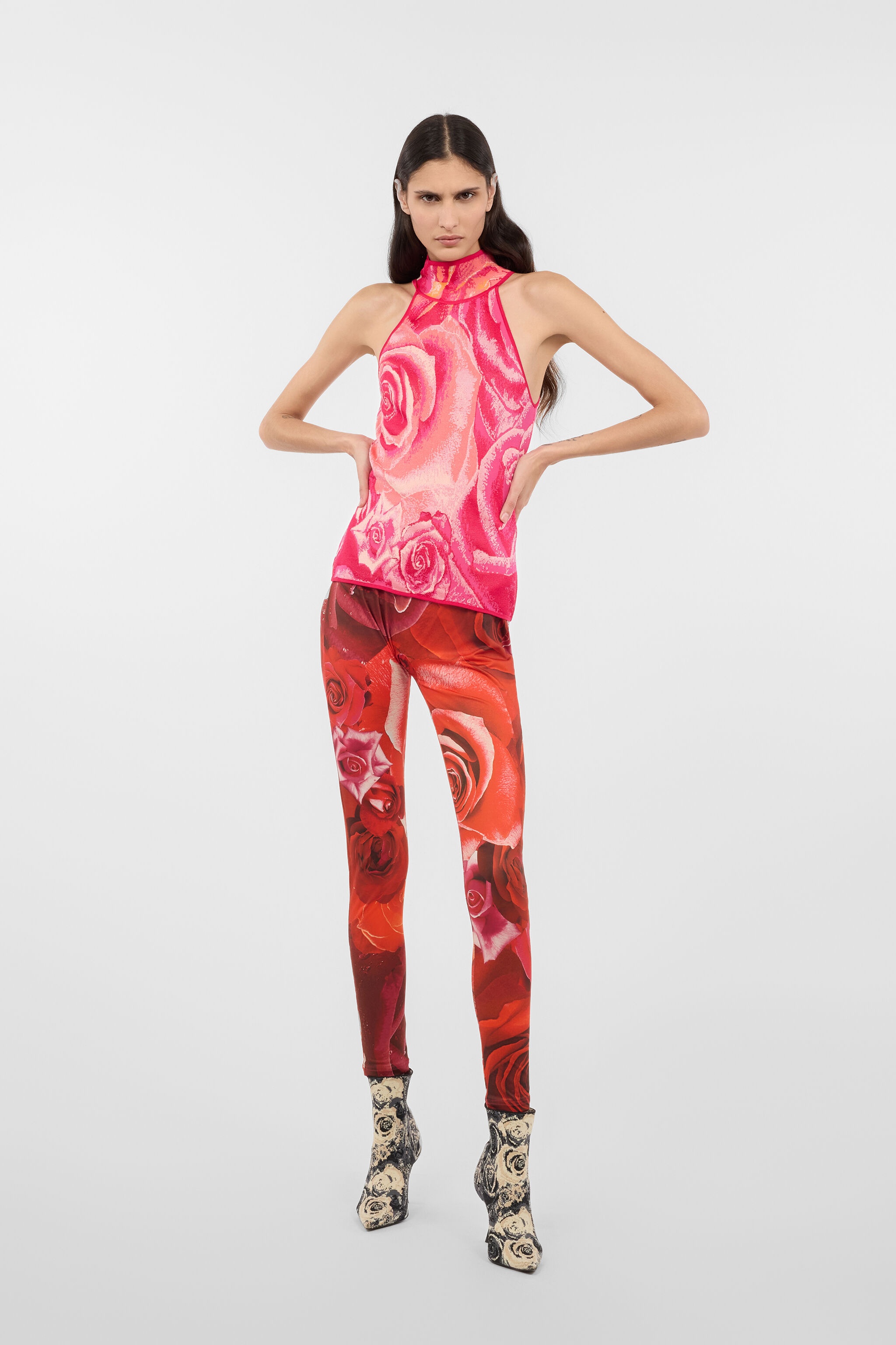 Top With Garden Rose Print - 2
