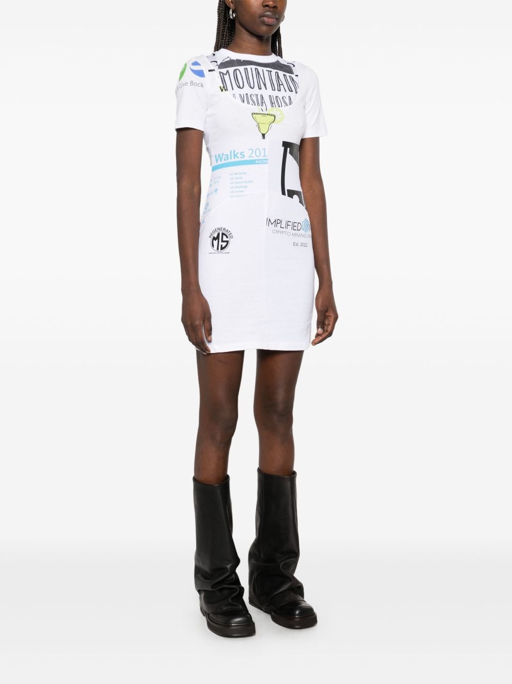 graphic T-shirt mini dress - 3