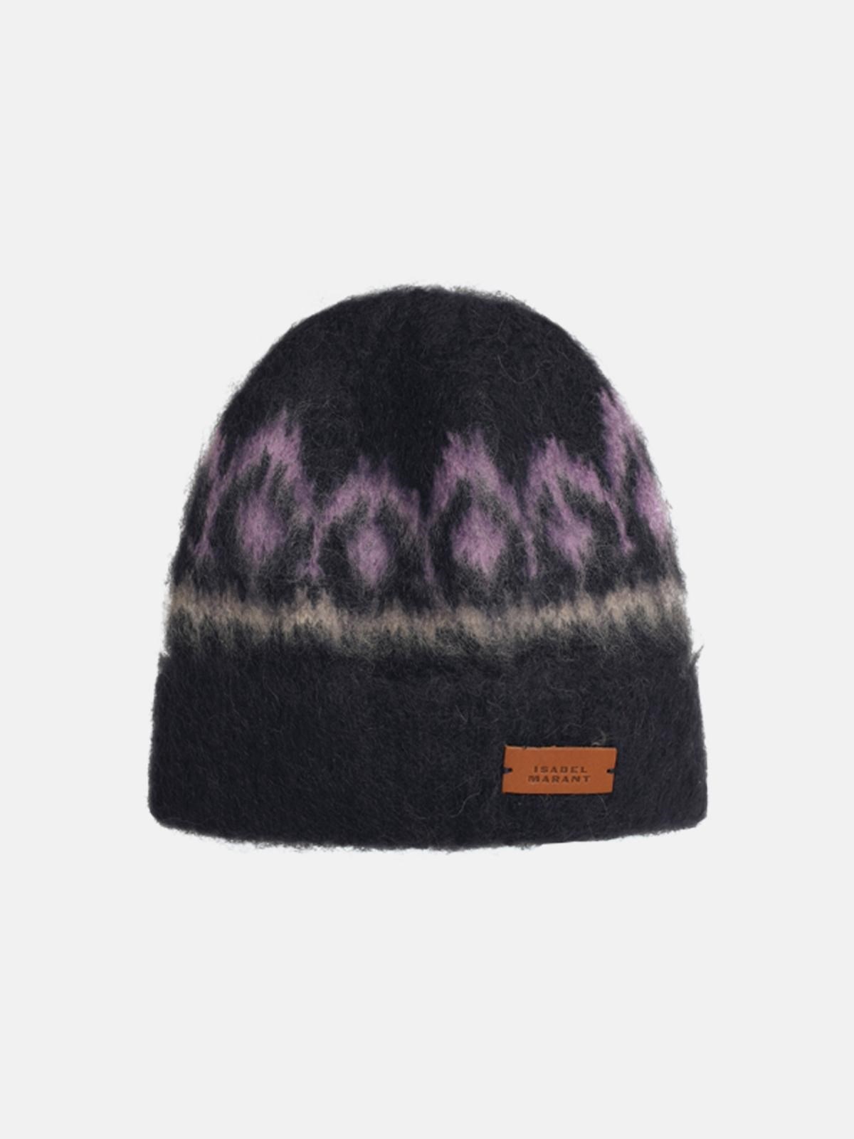 'DARANA' NAVY WOOL BLEND BEANIE - 1