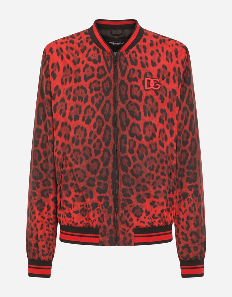 Leopard-print nylon jacket with patch - 3