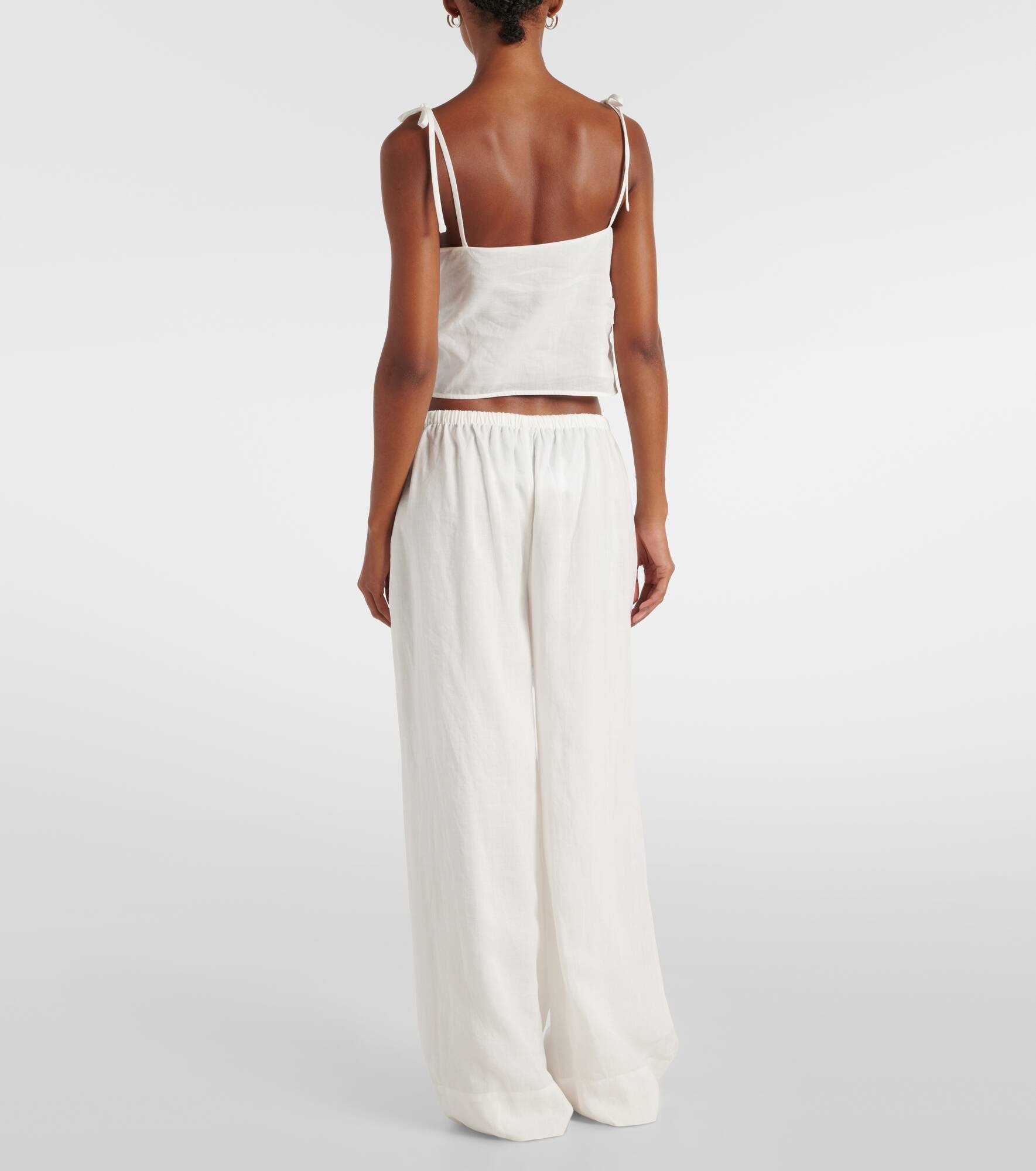 Rosalia mid-rise ramie wide-leg pants - 3