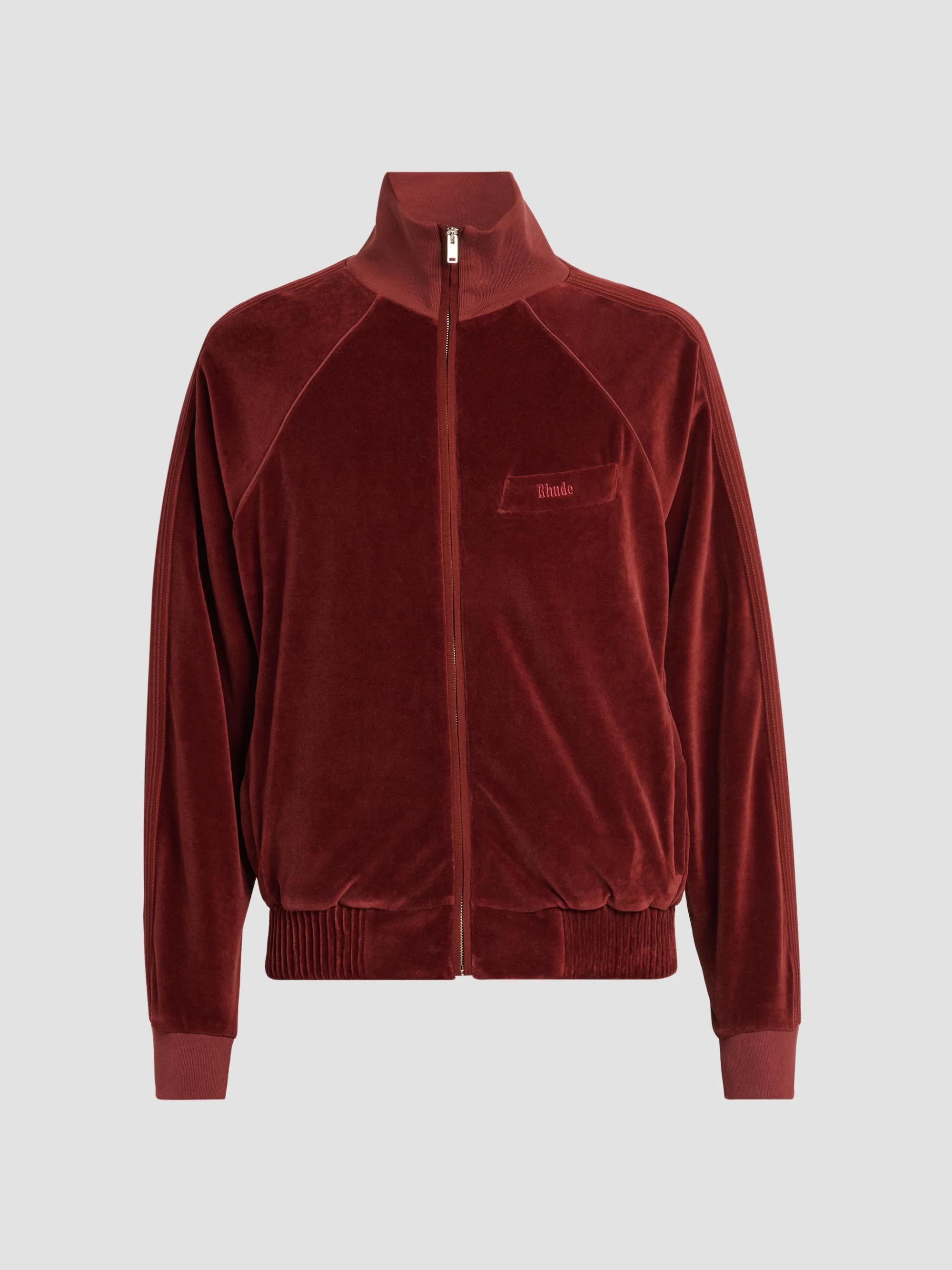 Men's Madera Velour Track Jacket - Bordeaux - 1