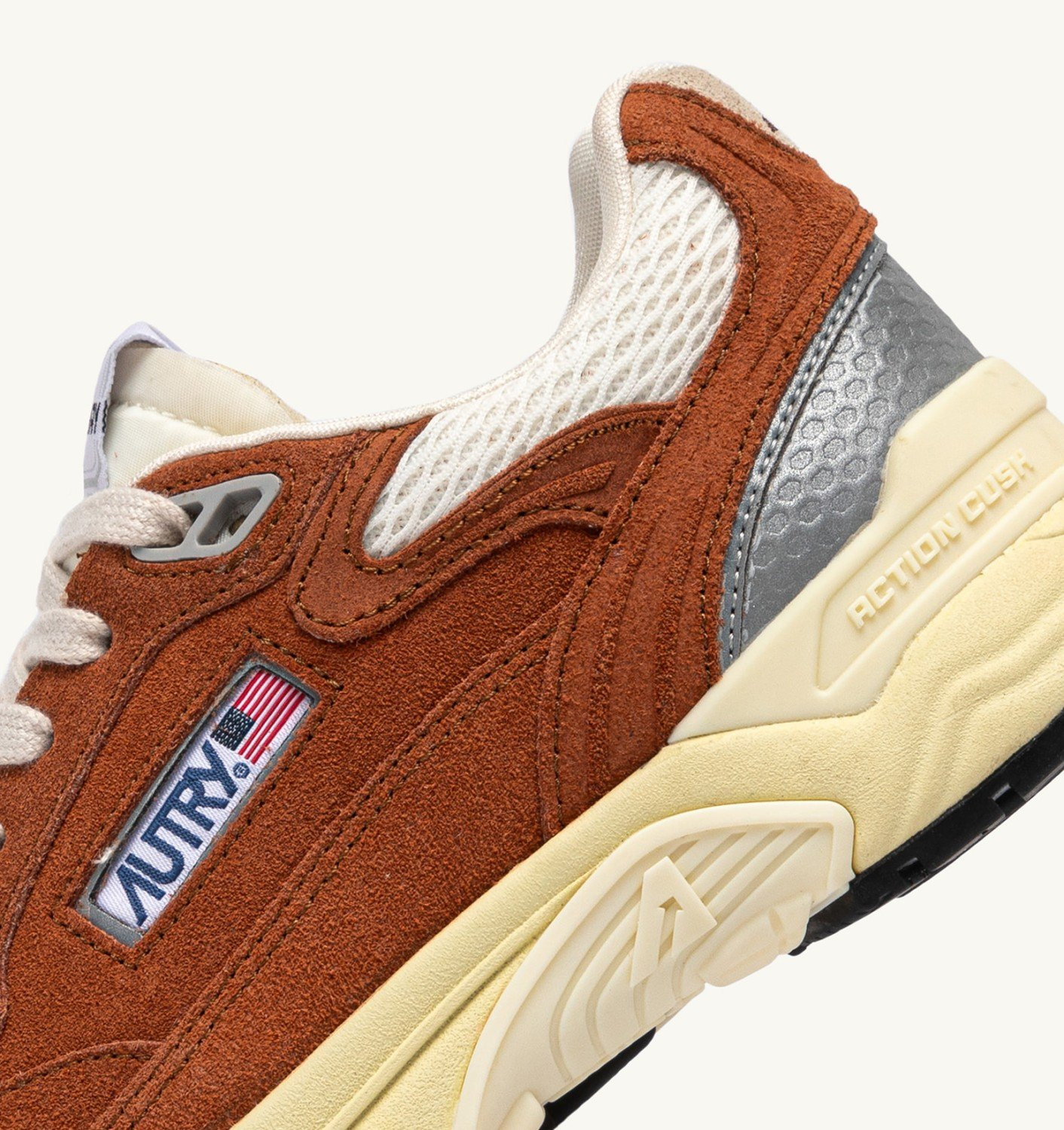 HYPERWAY SNEAKERS IN BROWN AND SILVER-TONE SUEDE AND MESH - 6