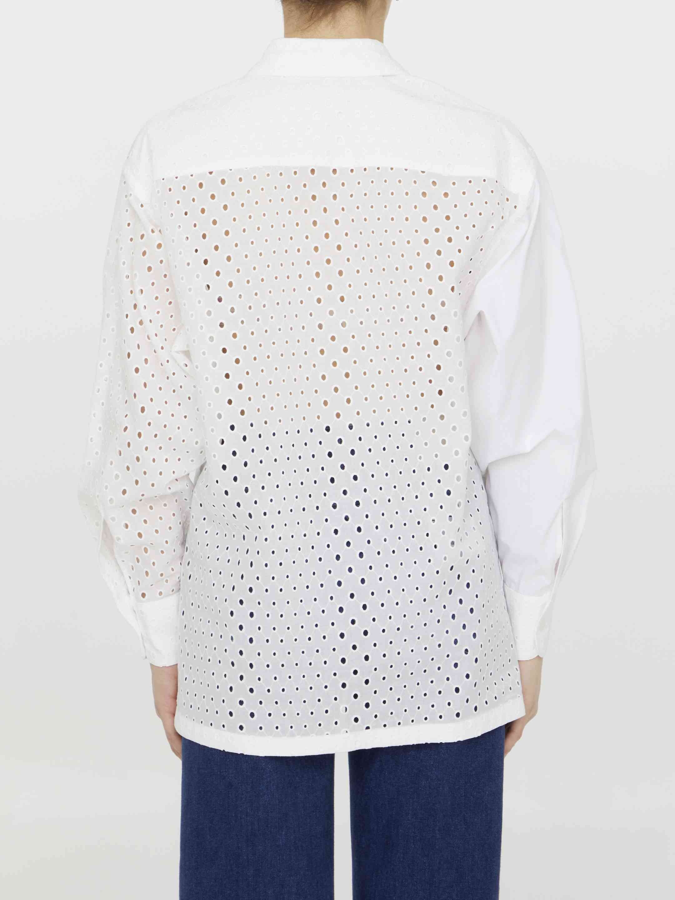 Kenzo Women Broderie Anglaise Cotton Shirt - 4