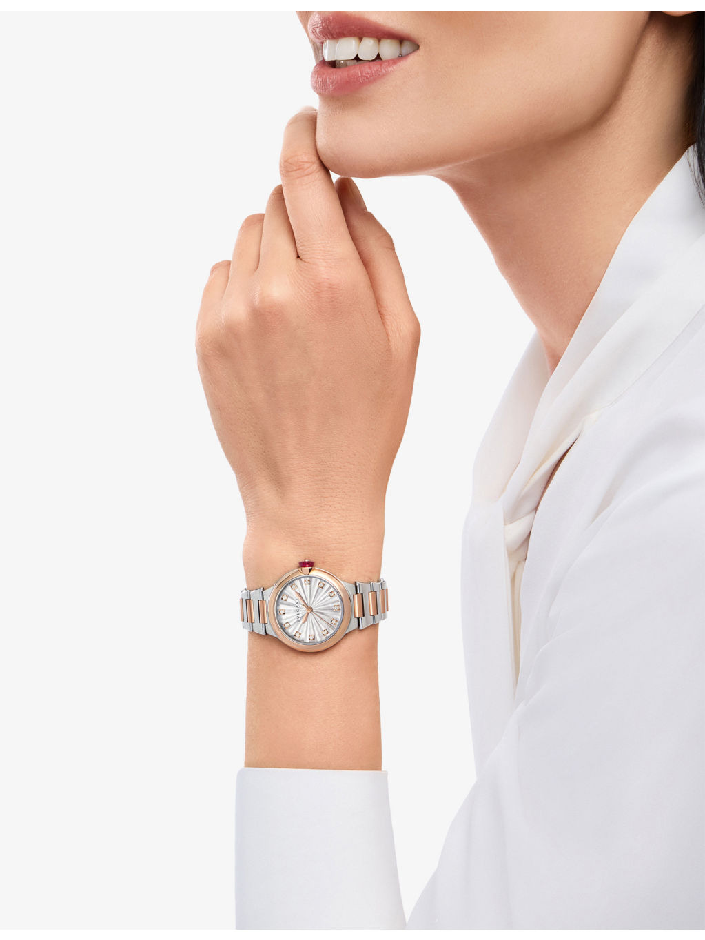 RE00009 Lvcea 18ct rose-gold, stainless-steel and 0.22ct diamond automatic watch - 4