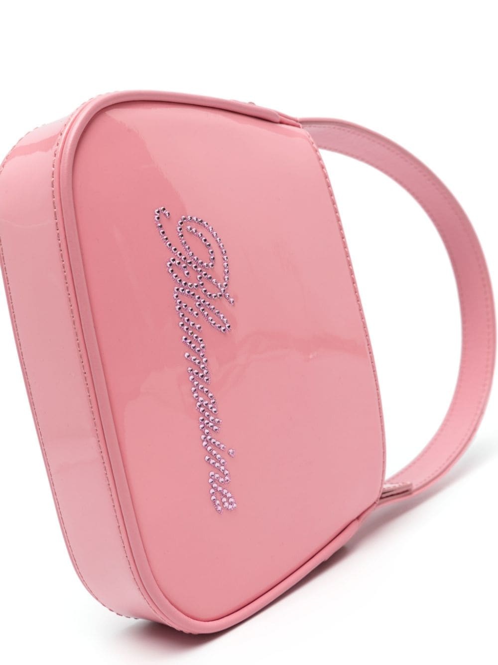 rhinestoned leather shoulder bag - 4