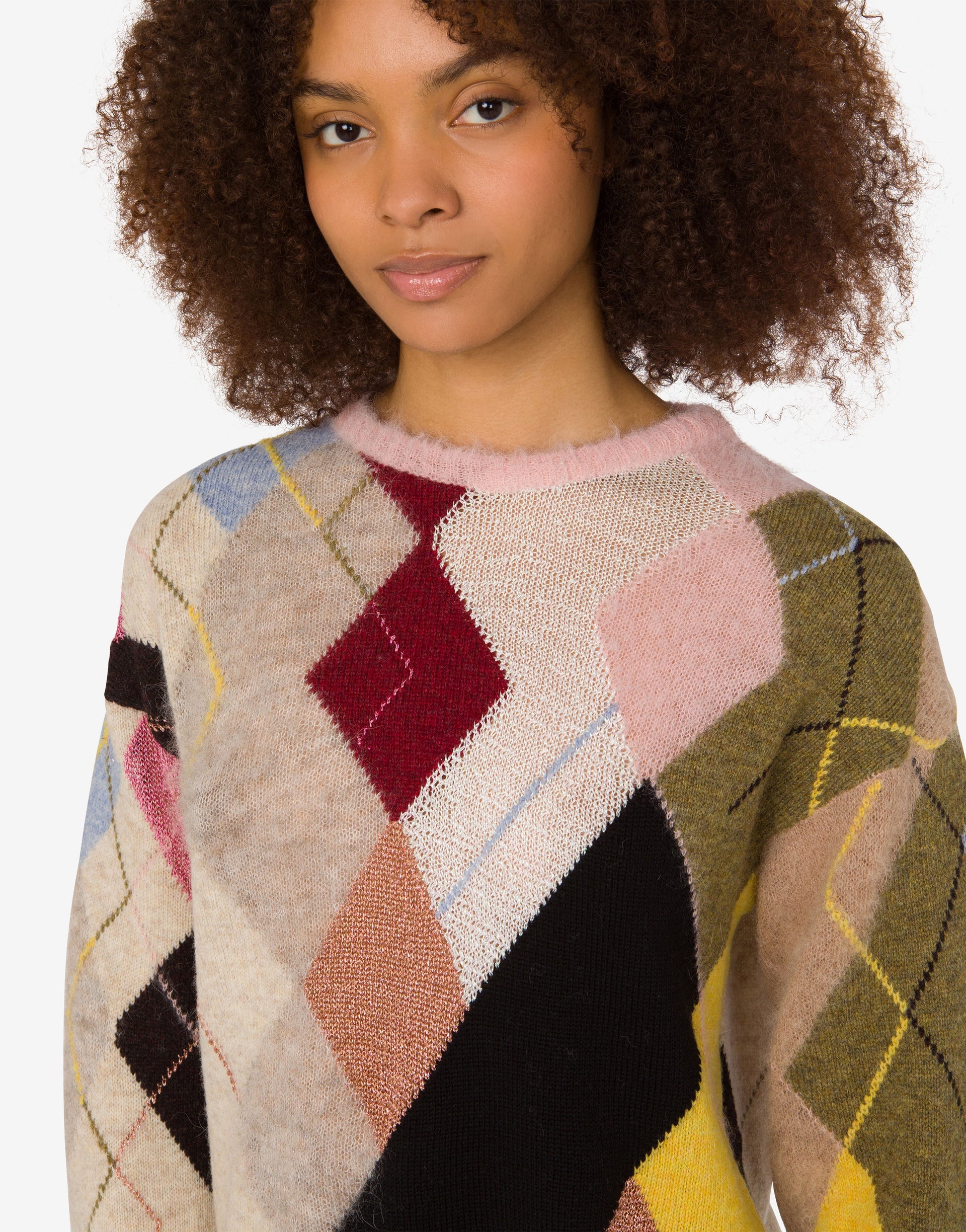 INLAID GAUZE MOHAIR PULLOVER - 4