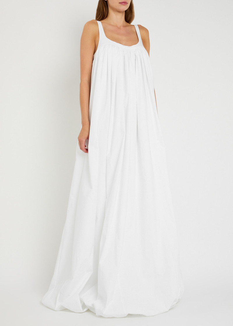 armarium Armarium Nora Pleated Cotton-poplin Maxi Dress outlook