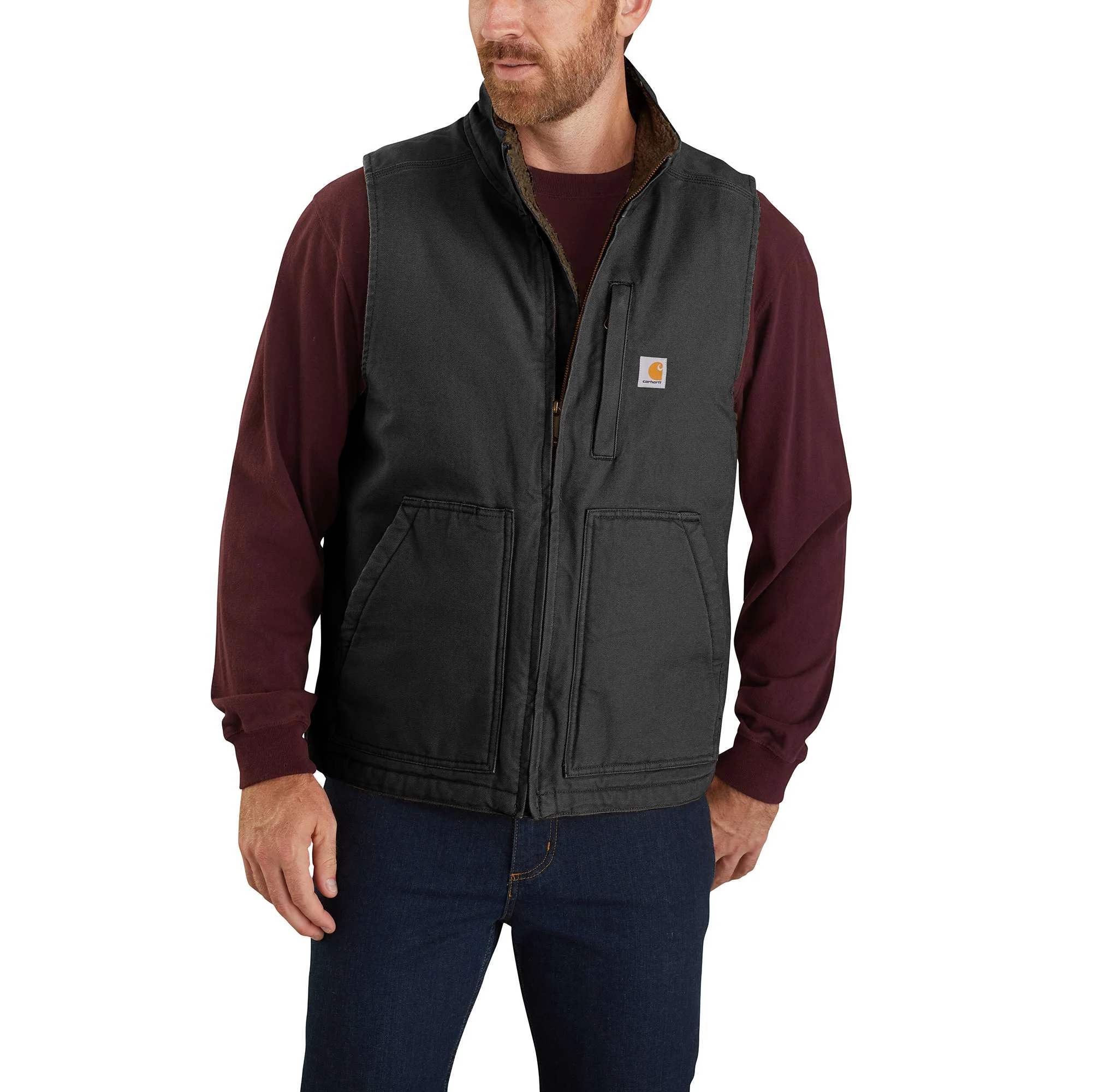 Washed Duck Mock-Neck Vest - 1