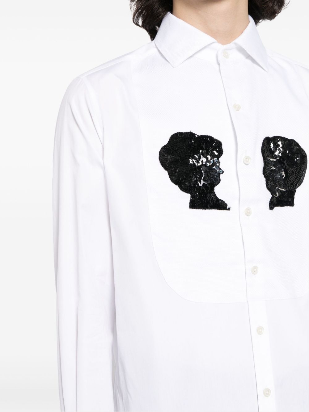 sequin-embellished cotton shirt - 5