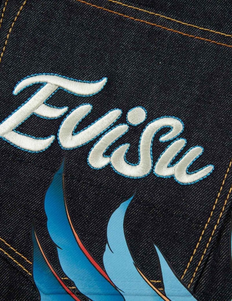 SEAGULL AND EAGLE EMBROIDERY CROPPED CARROT FIT JEANS #2017 9