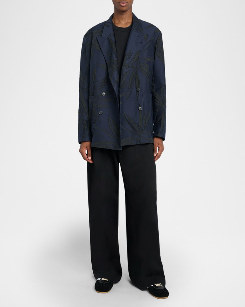 Dries Van Noten Men's Hama High-Rise Pleated Wide-Leg Trousers outlook