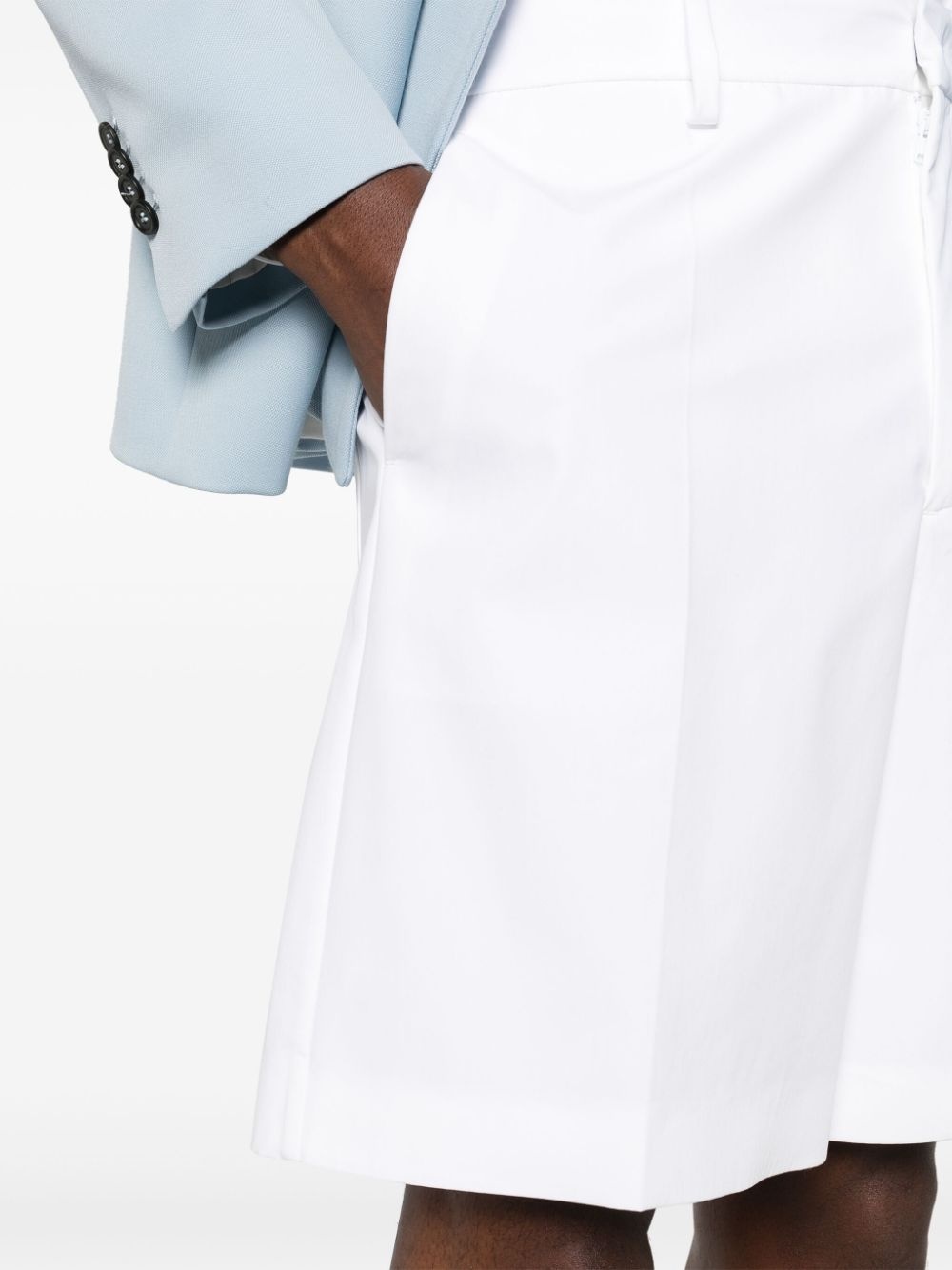 cotton pressed-crease shorts - 5