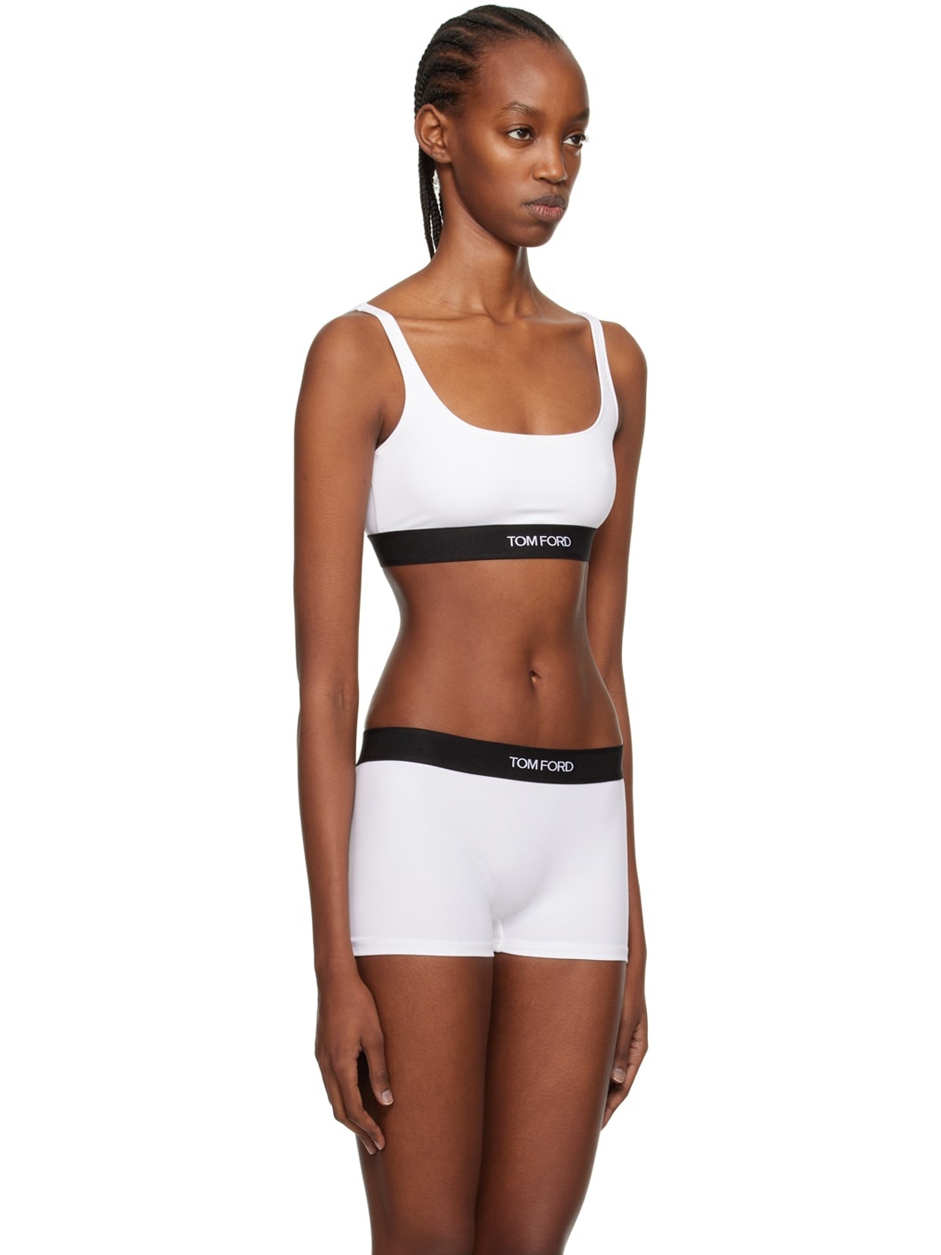 White Square Neck Bra - 2