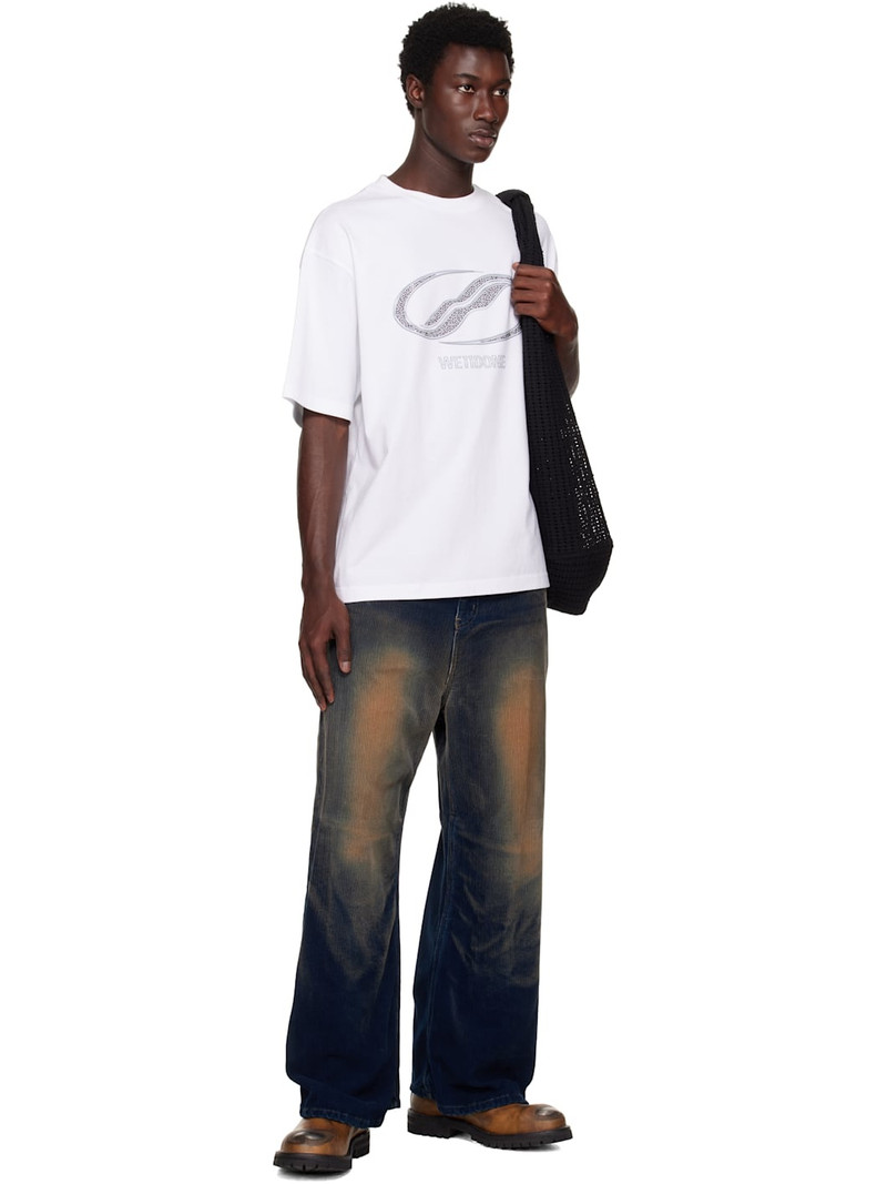 We11done White Rhinestoned Se11done Logo T-shirt outlook