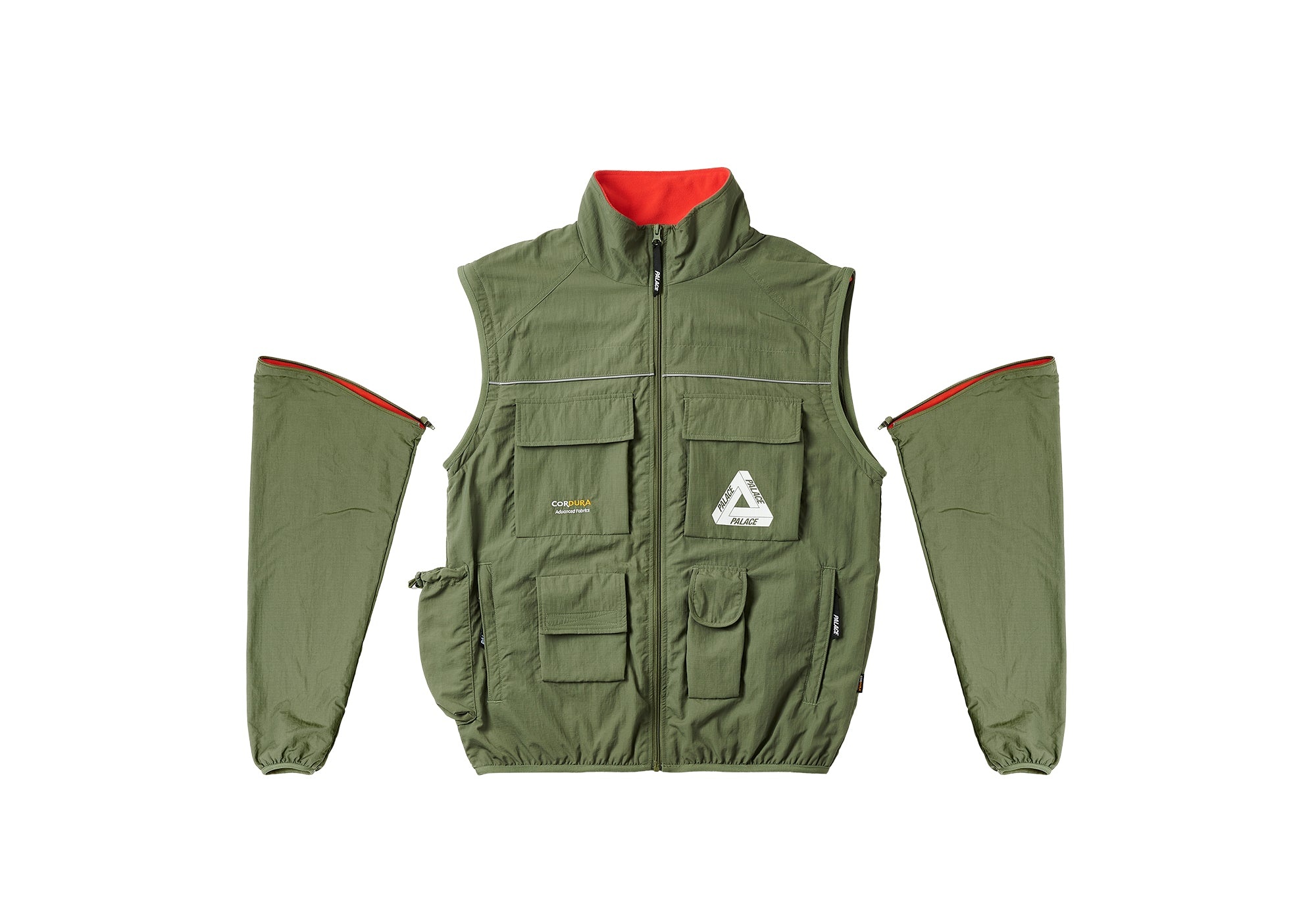 PALACE CORDURA RS ZIP OFF JACKET OLIVE | REVERSIBLE