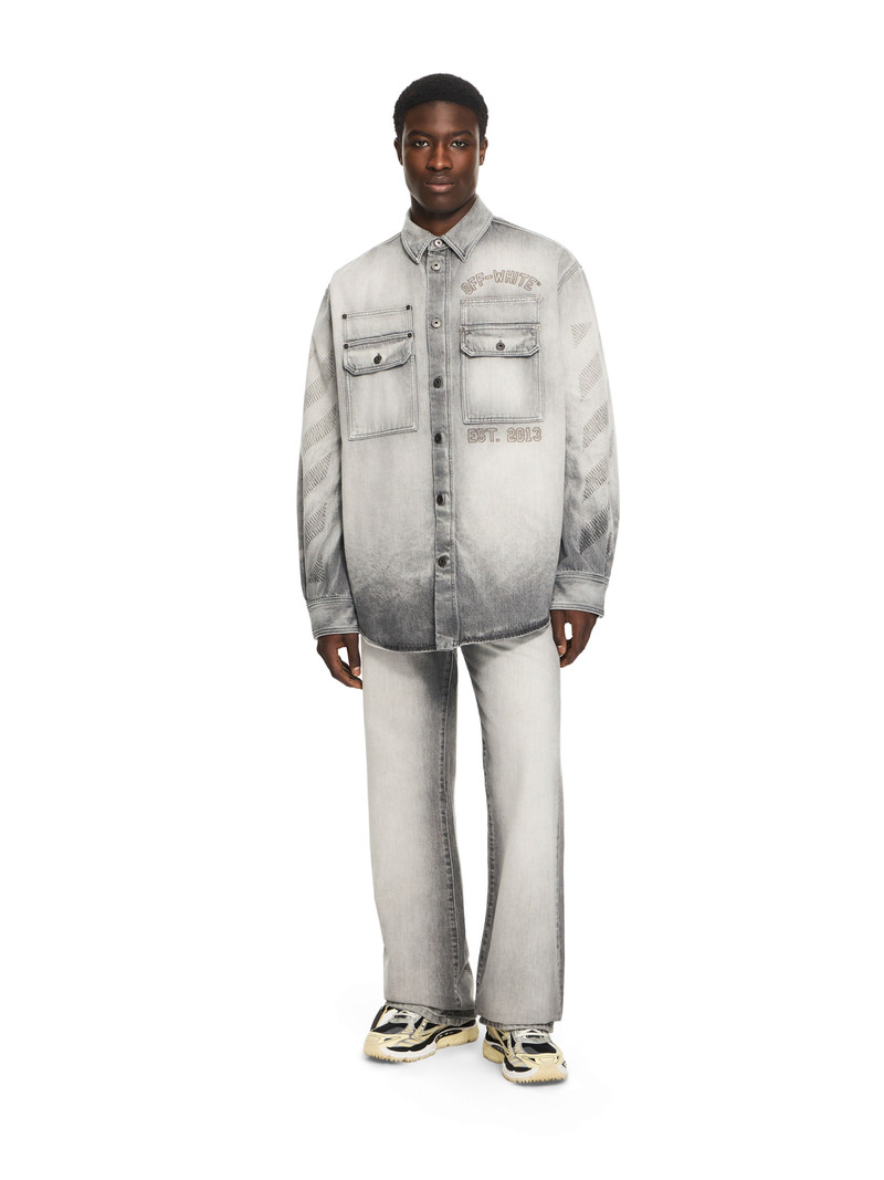 Off-White Diagonal Embroidery Slim Relaxed Jeans outlook