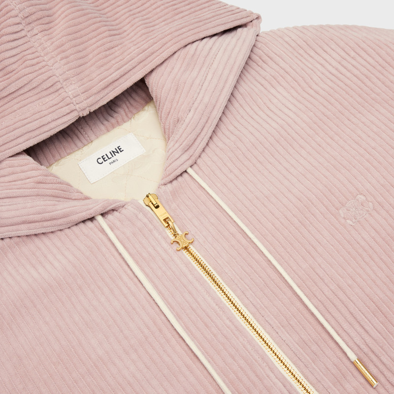 Triomphe corduroy hoodie with zipper 3