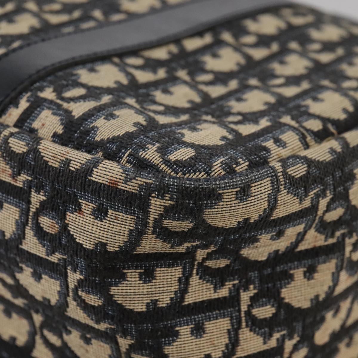 DIOR Trotter Canvas Hand Bag Navy Gold - 11
