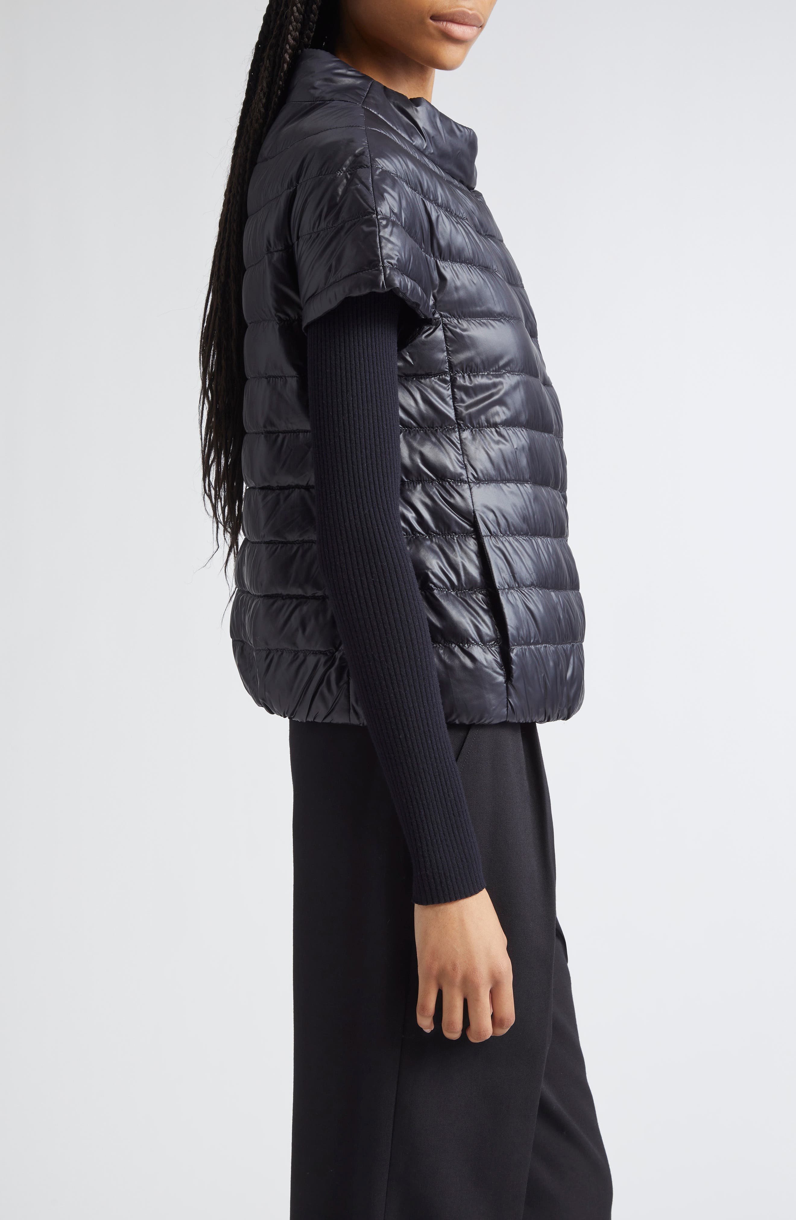 Herno Emilia Cap Sleeve Quilted Down Jacket in Nero at Nordstrom - 3