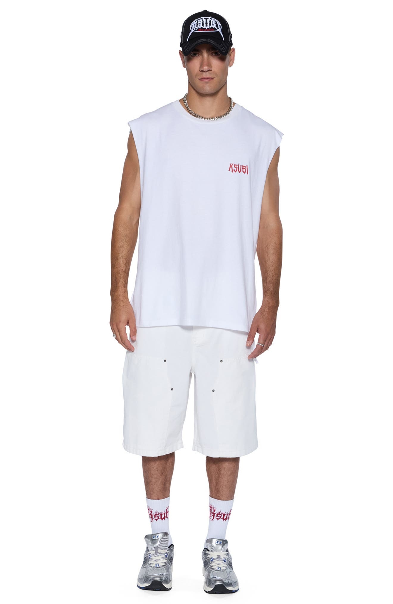 Ksubi Kingdom Biggie Cutoff Muscle Tee in White at Nordstrom - 3