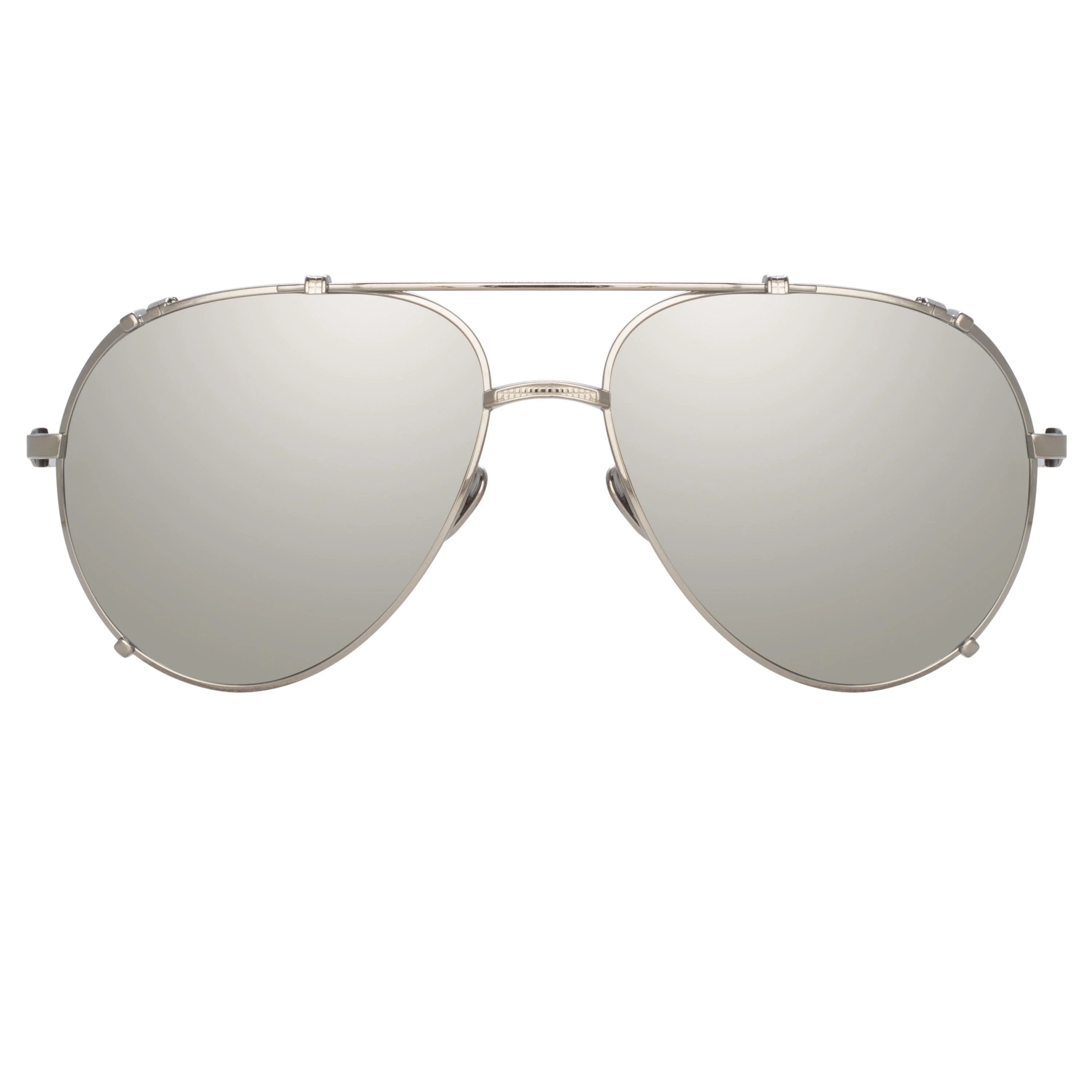 NEWMAN AVIATOR SUNGLASSES IN WHITE GOLD - 1