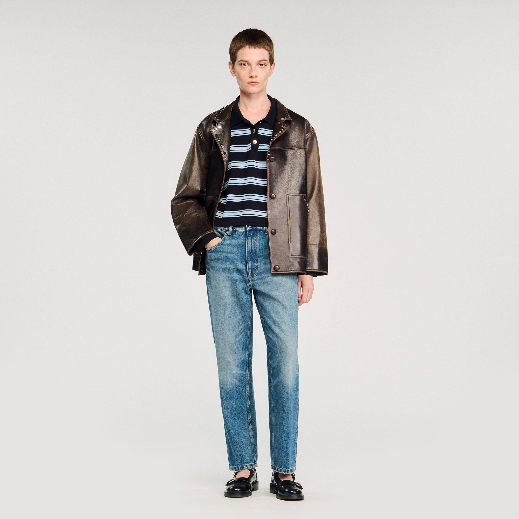 STRIPED POLO SWEATER - 6