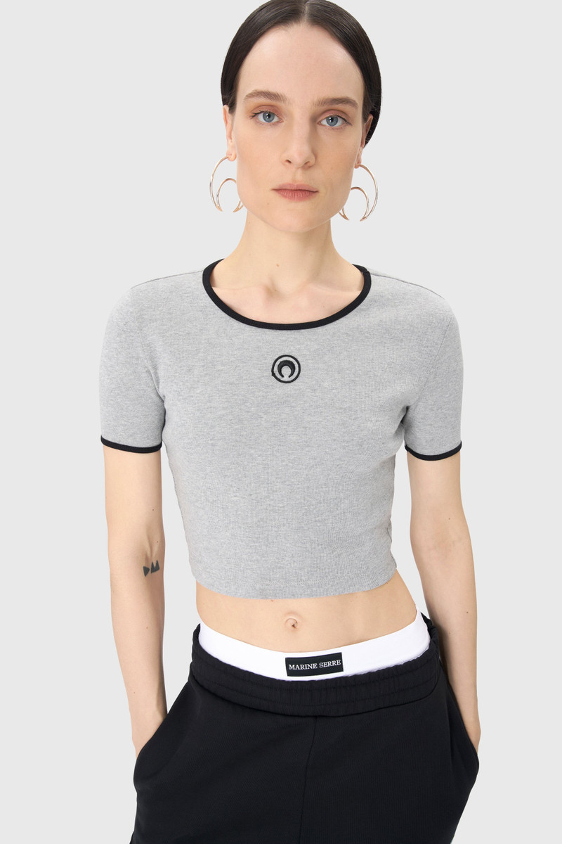 Marine Serre Moon Logo Jersey Cropped Top outlook