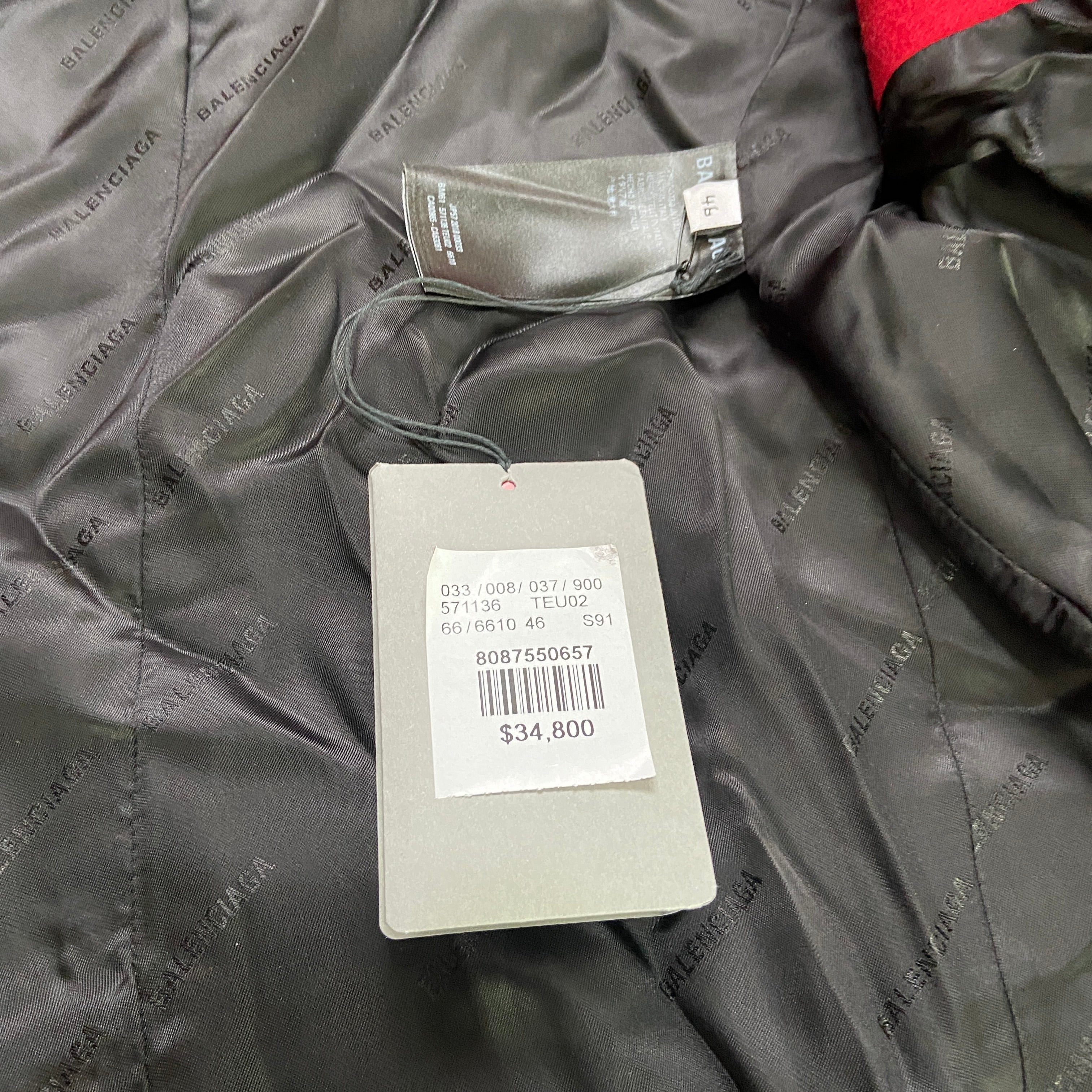 Balenciaga Ss19 runway 80s boxy shoulder red camel wool coat jacket 46 - 17