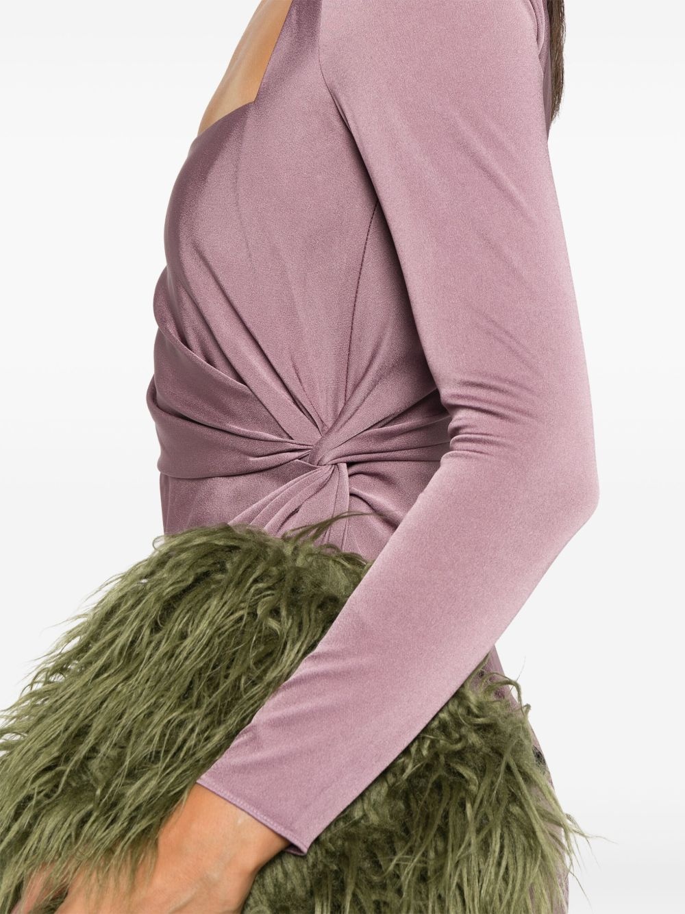 twist-detail satin midi dress - 5