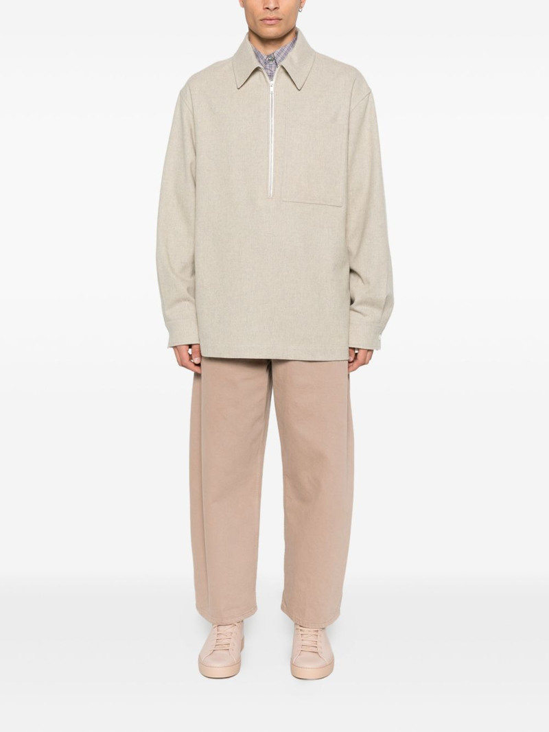 Jil Sander flannel wool polo shirt outlook
